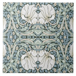 Azulejo De Cerâmica William Morris Pimpernel Blue Intricate Pattern 