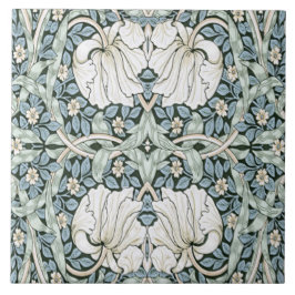 Azulejo De Cerâmica William Morris Pimpernel Blue Intricate Pattern 