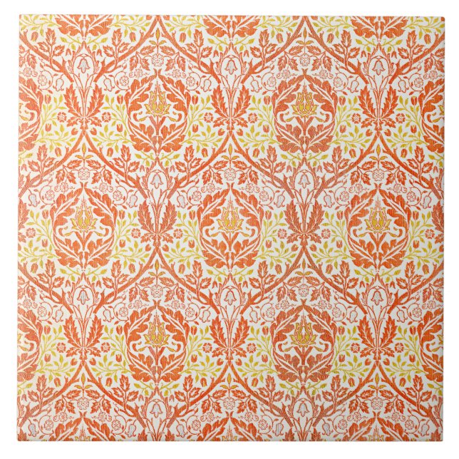 Azulejo De Cerâmica William Morris, Ramo Dourado, (Frente)