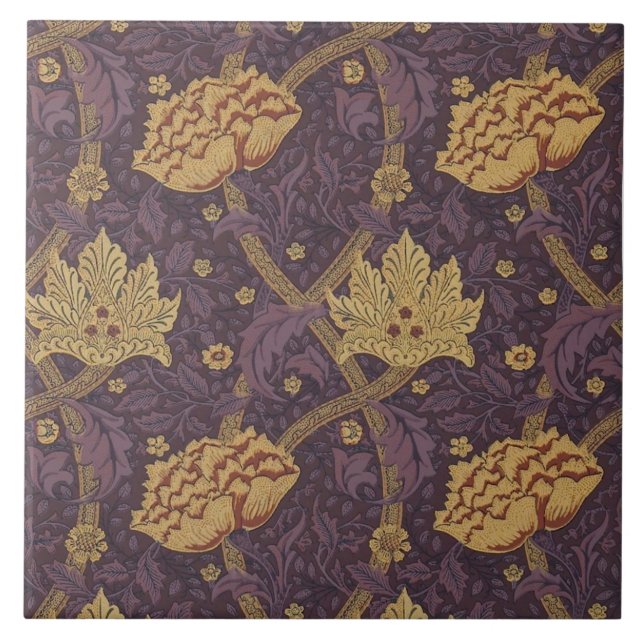 Azulejo De Cerâmica William Morris Rich Plum (Frente)