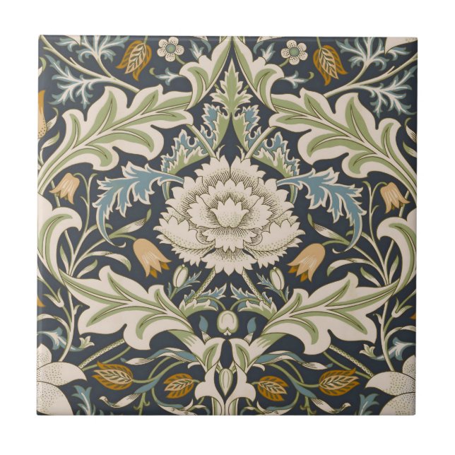 Azulejo De Cerâmica William Morris Severn Floral Pattern Classic (Frente)