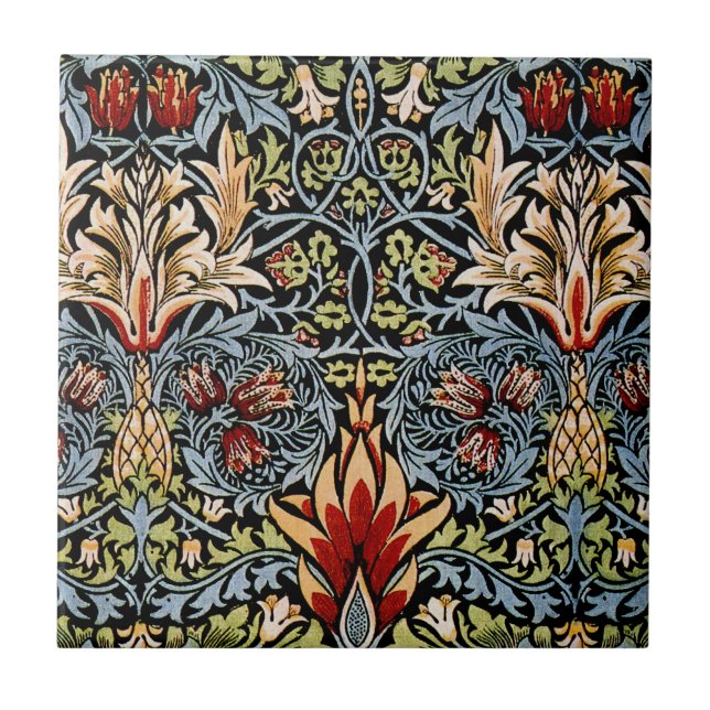 Azulejo De Cerâmica William Morris Snakeshead Padrão Floral (Frente)