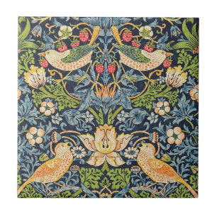 Azulejo De Cerâmica William Morris Strawberry Thief Padrão Floral