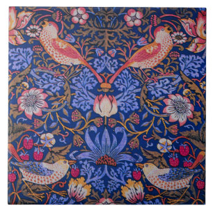 Azulejo De Cerâmica William Morris Strawberry Thief Padrão Floral