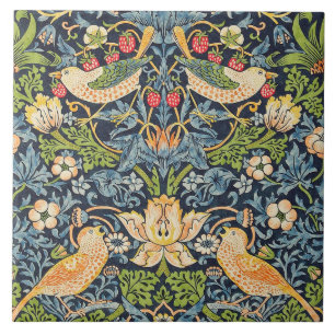 Azulejo De Cerâmica William Morris Strawberry Thief Padrão Floral