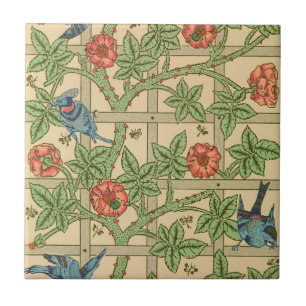 Azulejo De Cerâmica William Morris Trellis Inglês Design Floral