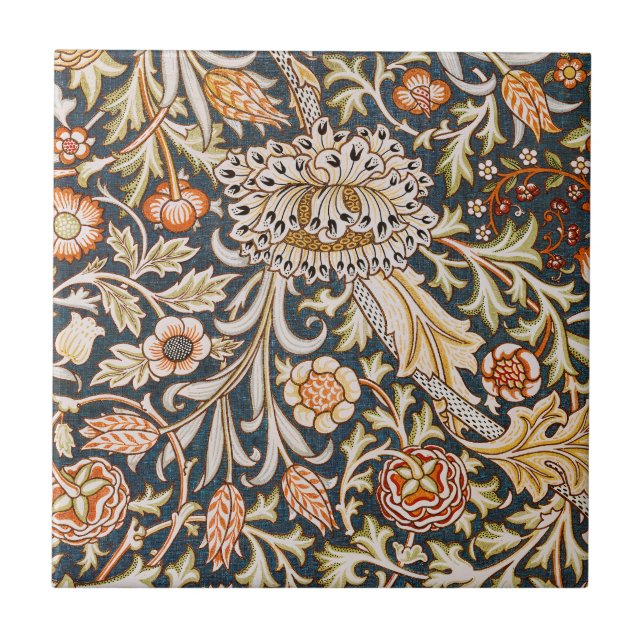 Azulejo De Cerâmica William Morris Trent Garden Flower Pattern Classic (Frente)