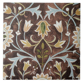 Azulejo De Cerâmica William Morris Vintage Floral Brown Blue Green