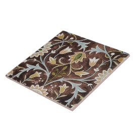 Azulejo De Cerâmica William Morris Vintage Floral Brown Blue Green
