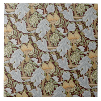 Azulejo De Cerâmica William Morris Vintage Floral Flor Branco Vermelho