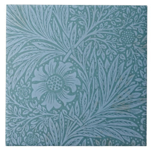 Azulejo De Cerâmica William Morris Vintage Flores Azuis florais