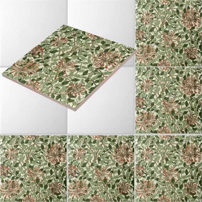 Azulejo De Cerâmica William Morris Vintage Honeysuckle Pattern (Criador carregado)