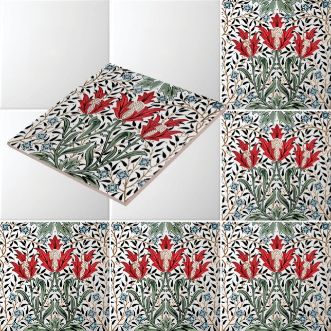 Azulejo De Cerâmica William Morris Vintage Padrão Bourne (Criador carregado)