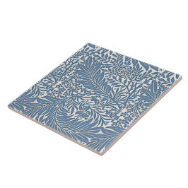 Azulejo De Cerâmica William Morris Vintage Padrão Floral Azul Branco
