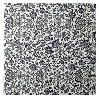 Azulejo De Cerâmica William Morris Vintage Padrão Floral Azul Branco