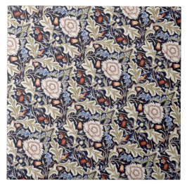 Azulejo De Cerâmica William Morris Vintage Severn Blue Floral Flowers