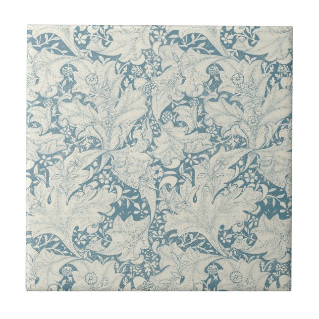 Azulejo De Cerâmica William Morris Wallflower Blue damask (Frente)