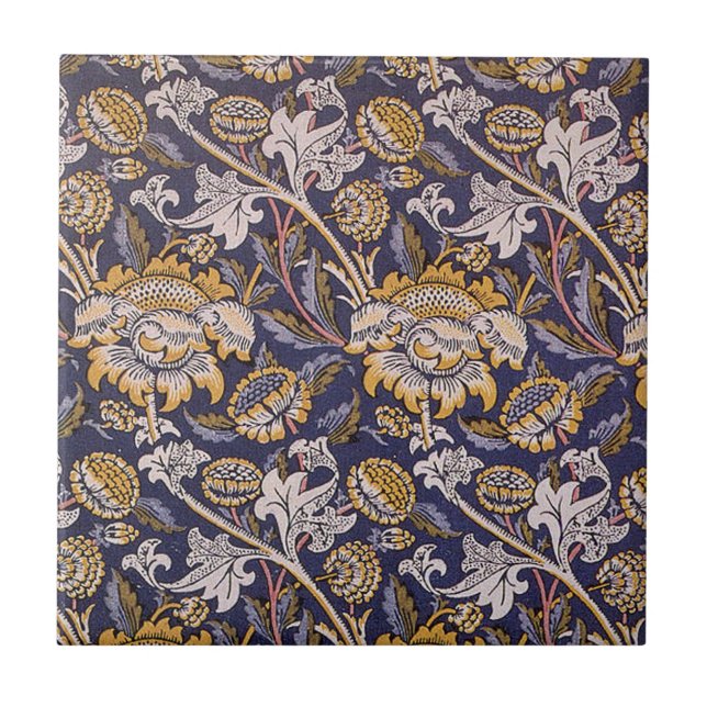 Azulejo De Cerâmica William Morris Wey Floral Wallpaper (Frente)