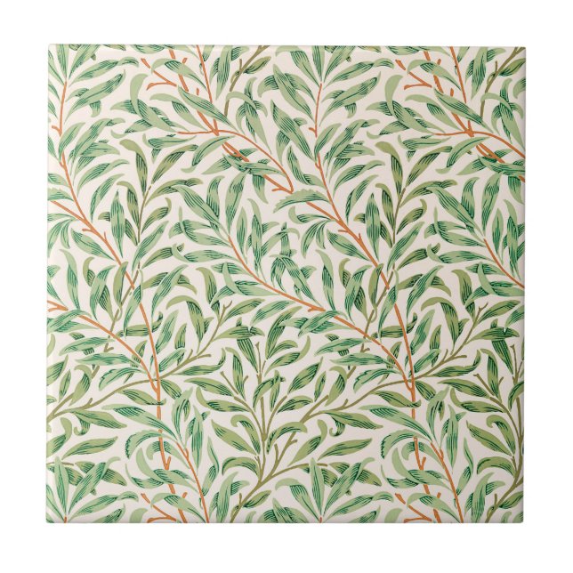 Azulejo De Cerâmica Willow Bough por William Morris (Frente)