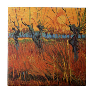 Azulejo De Cerâmica Willows no Sunset por Vincent van Gogh