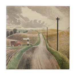 Azulejo De Cerâmica Wiltshire Landscape (por Eric Ravilious)