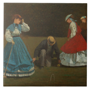 Azulejo De Cerâmica Winslow Homer - Cena Croquet