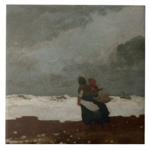 Azulejo De Cerâmica Winslow Homer - Duas figuras pelo mar