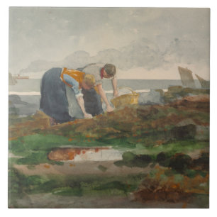 Azulejo De Cerâmica Winslow Homer - recolectores do mexilhão