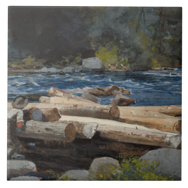 Azulejo De Cerâmica Winslow Homer - Rio Hudson (Frente)