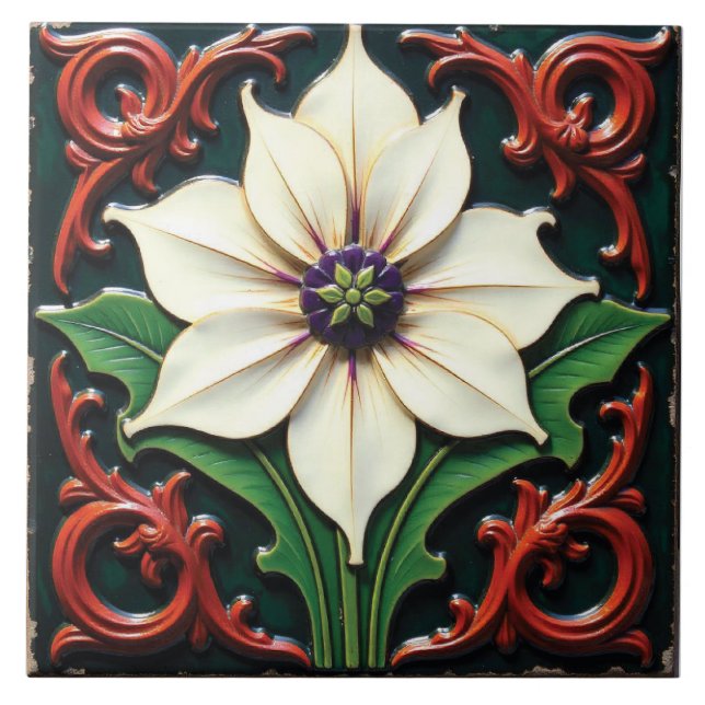 Azulejo De Cerâmica Winter Bloom (Frente)