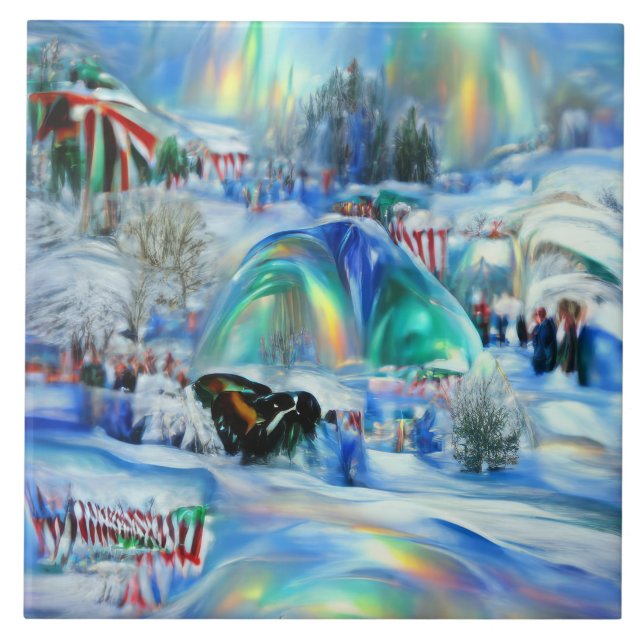 Azulejo De Cerâmica Winter Dreamscape (Frente)