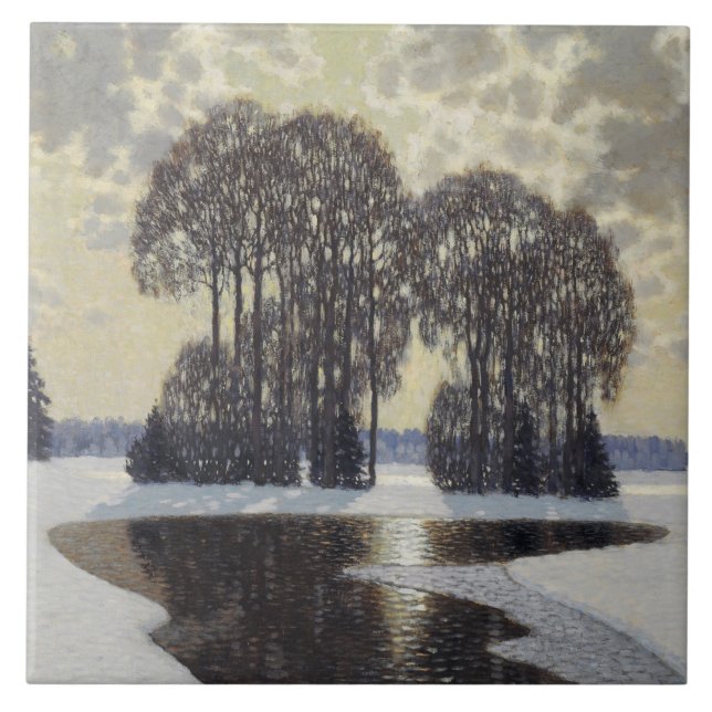 Azulejo De Cerâmica Winter (por Vilhelms Purvitis) (Frente)