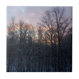 Azulejo De Cerâmica Winter Sunrise I Pastel Nature Landscape