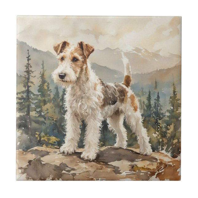 Azulejo De Cerâmica Wire Fox Terrier (Frente)