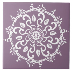 Azulejo De Cerâmica Wisteria Mandala
