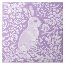 Wisteria Purple Bunny Rabbit Woodland Floral