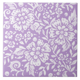 Azulejo De Cerâmica Wisteria Purple Large Flower Folafer Floral