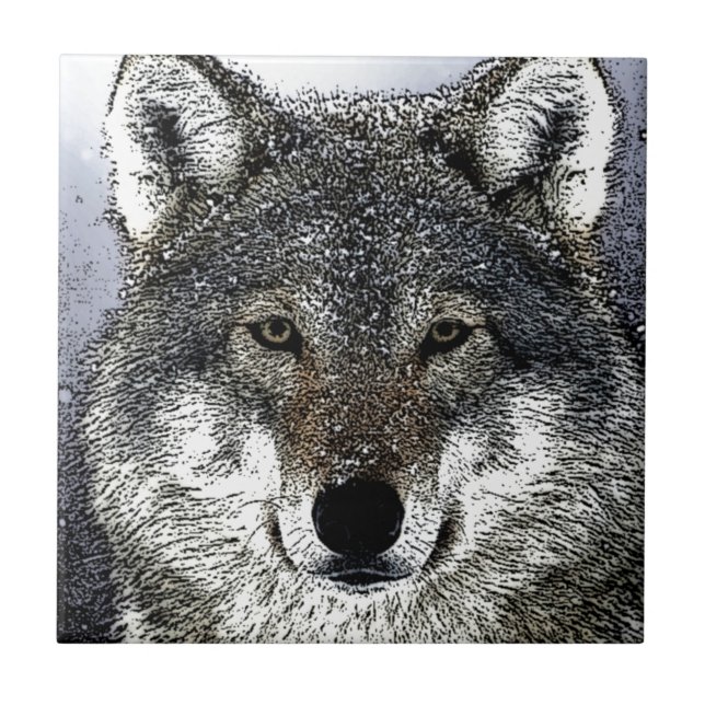 Azulejo De Cerâmica Wolf Eyes (Frente)