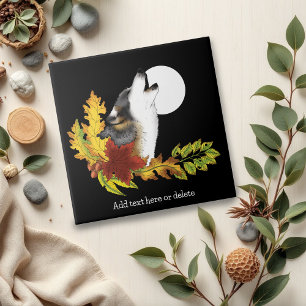 Azulejo De Cerâmica Wolf Howling Moon