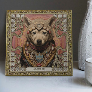 Azulejo De Cerâmica Wolf Spirit Animal Carpetpunk Altarpart Happycore