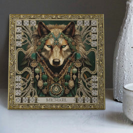 Azulejo De Cerâmica Wolf Spirit Animal Carpetpunk Altarpart Happycore