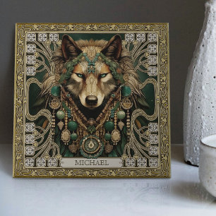 Azulejo De Cerâmica Wolf Spirit Animal Carpetpunk Altarpart Happycore