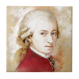 Azulejo De Cerâmica Wolfgang Amadeus Mozart im Aquarell Stil
