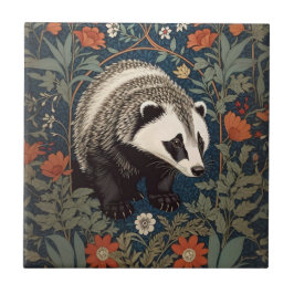 Azulejo De Cerâmica Woodland Badger William Morris Inspirou