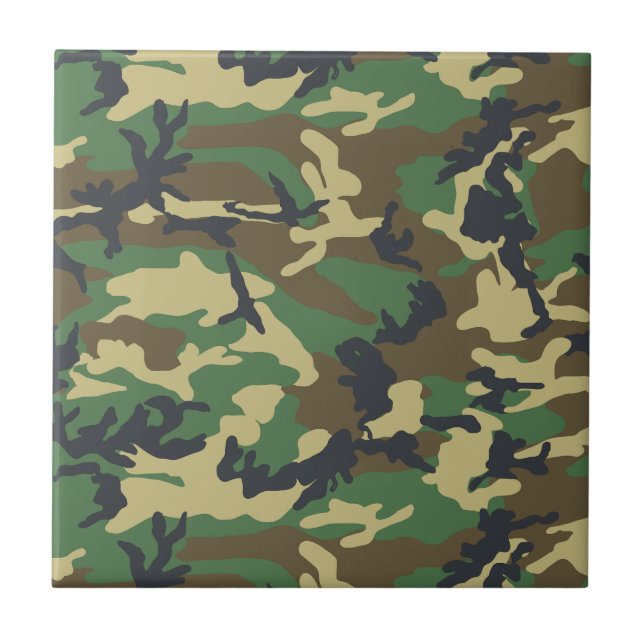Azulejo De Cerâmica Woodland Camo (Frente)
