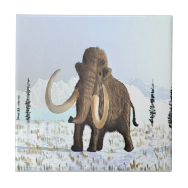 Azulejo De Cerâmica Wooly Mammoth (Frente)