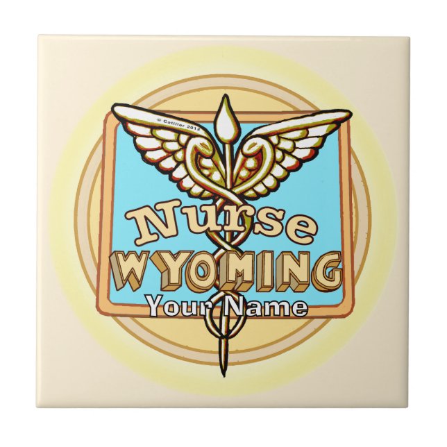 Azulejo De Cerâmica Wyoming Nurse Caduceus Tile (Frente)