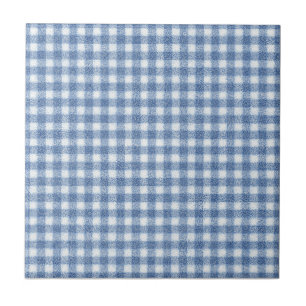 Azulejo De Cerâmica Xadrez Azul e Branco Clássico