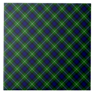 Azulejo De Cerâmica Xadrez azul-tartan