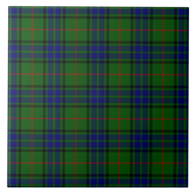 Azulejo De Cerâmica Xadrez azul-tartan Lauder (Frente)